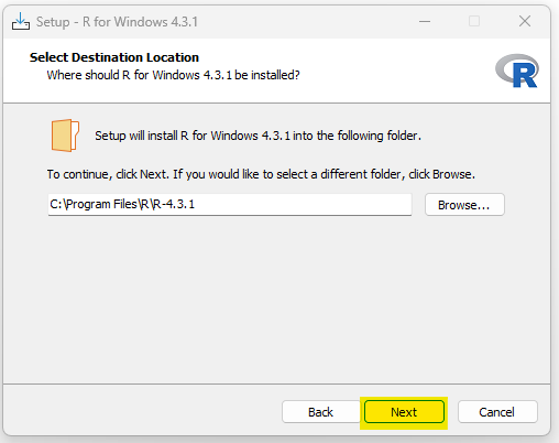 Download/Install R: Step 8