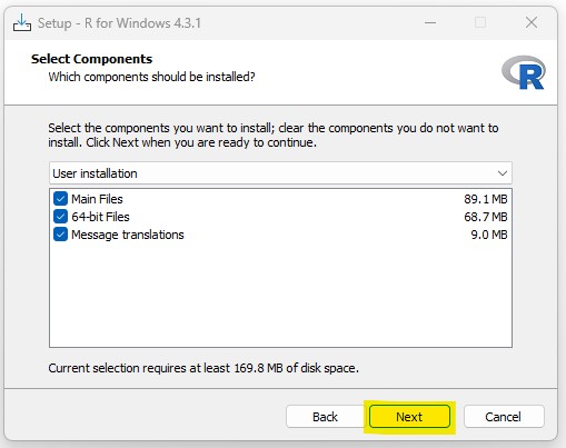 Download/Install R: Step 9